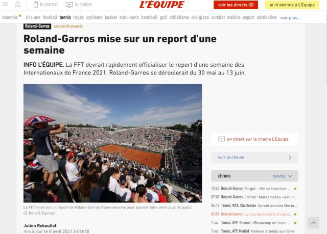 500彩票-张奔斗：法网推迟一周举行，三巨头战略面临调整